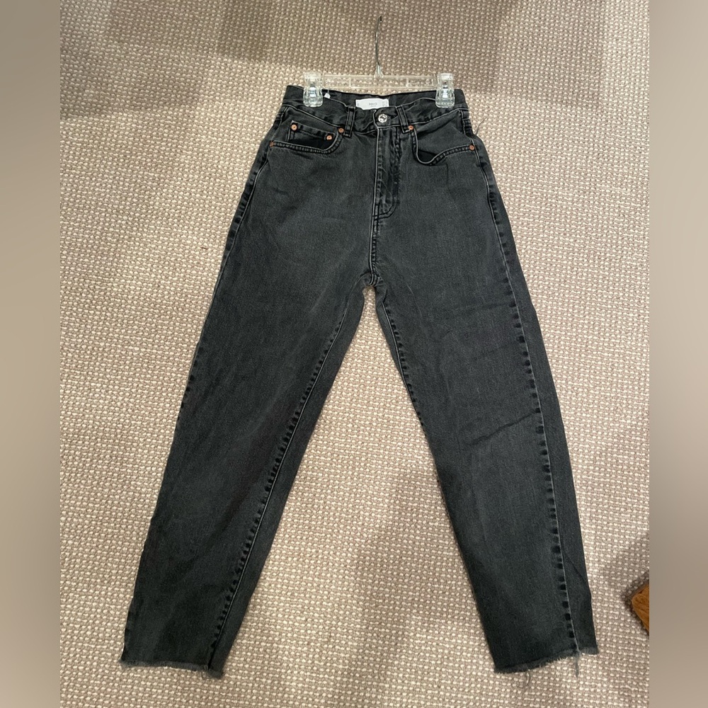 Mango Jeans - Faded Black Mom Jean, Straight Leg